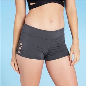 Strappy side swim shorts